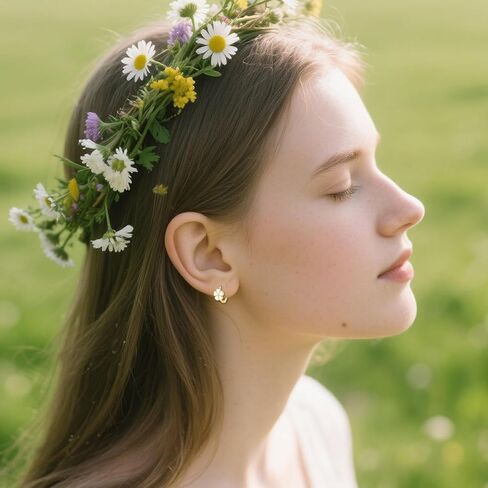 SLUYNZ 925 Sterling Silver White Flower Hoop Earrings Huggie for Women Teens Small Daisy Hoop Earrings Summer Earrings in Saudi Arabia