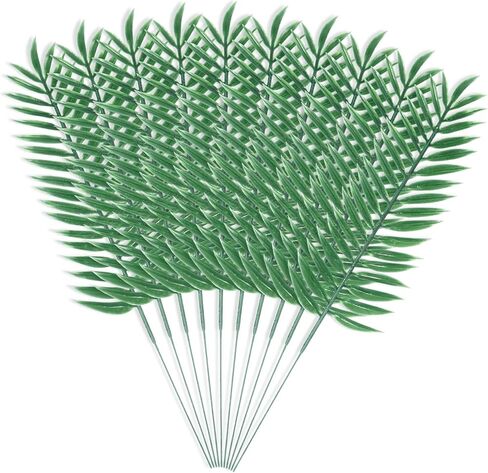 10 Pcs Artificial Palm Leaves, Small Green Fake Palm Leaf with Stems, Fake Leaves, Leaves Decor for Party Decoration, Wedding, Restaurants, Homes, Offices, Balconies in Kuwait