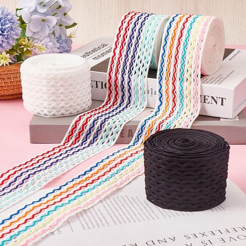 GORGECRAFT 5.5 Yards 2.4" Wide White Wave RAC RIC Elastic Cord Striped Elastic Band Rick Rack Waistband Flat Stretchy Webbing Sewing Knitting Strap Trim Ribbon for DIY Crafts Headband Bags in Saudi Arabia