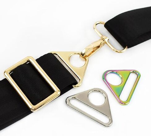 1.5inch Triangle Buckle Adjuster D Ring Purse Bag Strap Loop Bag Hardware Accessories for Making Handbag Backpack Luggage 6pcs (Bronze) in Saudi Arabia
