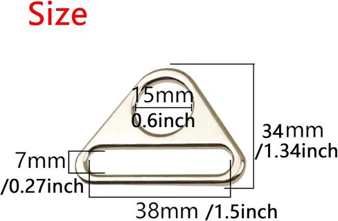 1.5inch Triangle Buckle Adjuster D Ring Purse Bag Strap Loop Bag Hardware Accessories for Making Handbag Backpack Luggage 6pcs (Bronze) in Saudi Arabia
