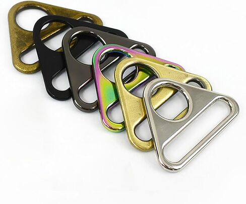 1.5inch Triangle Buckle Adjuster D Ring Purse Bag Strap Loop Bag Hardware Accessories for Making Handbag Backpack Luggage 6pcs (Bronze) in Saudi Arabia