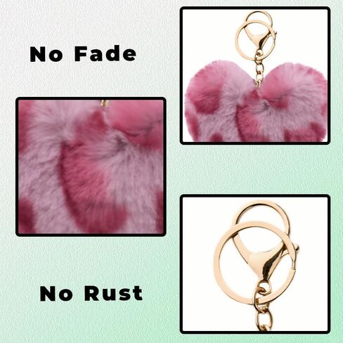 yallnasl y2k leopard heart keychain keychain fuzzy fluffy leopard keychain for women girls in Kuwait