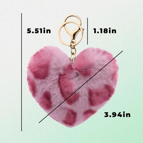 yallnasl y2k leopard heart keychain keychain fuzzy fluffy leopard keychain for women girls in Kuwait