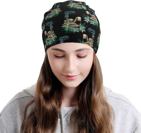 Colorful Stripe Womens Slouchy Beanie Cotton Chemo Caps Cancer Headwear Hats Turban Baggy Skull Sleep Scarf in Saudi Arabia