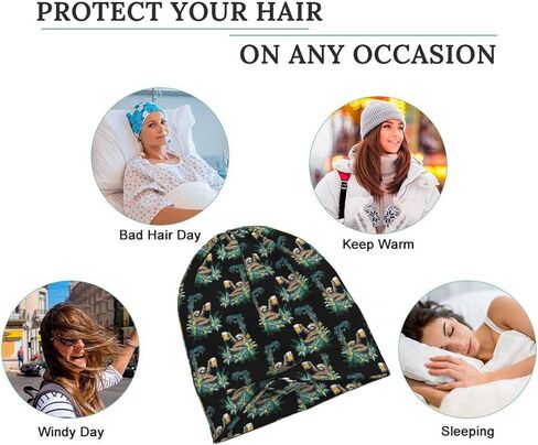 Colorful Stripe Womens Slouchy Beanie Cotton Chemo Caps Cancer Headwear Hats Turban Baggy Skull Sleep Scarf in Saudi Arabia