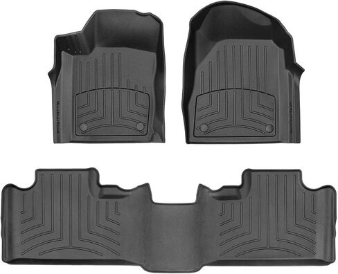 WeatherTech FloorLiner HP Custom Fit Floor Mats for Dodge Durango, Jeep Grand Cherokee - 1st & 2nd Row (449301IM-443242IM), Black in Kuwait