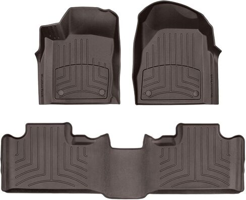 WeatherTech FloorLiner HP Custom Fit Floor Mats for Dodge Durango, Jeep Grand Cherokee - 1st & 2nd Row (449301IM-443242IM), Black in Kuwait
