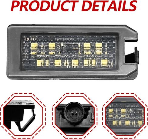 2PCS LED لوحة LED LIDAL LIGHT TAG TAGERBLY متوافقة مع Maserati Levante ، JP Compass Grand Cherokee Patriot ، Fiat 500 ، Dodge Viper 2013-2019 ، 6000K ، 18 SMD White LED in Saudi Arabia