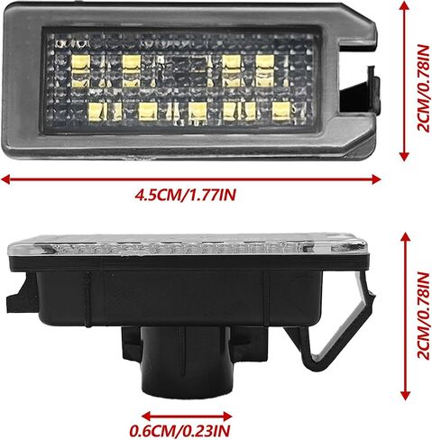 2PCS LED لوحة LED LIDAL LIGHT TAG TAGERBLY متوافقة مع Maserati Levante ، JP Compass Grand Cherokee Patriot ، Fiat 500 ، Dodge Viper 2013-2019 ، 6000K ، 18 SMD White LED in Saudi Arabia