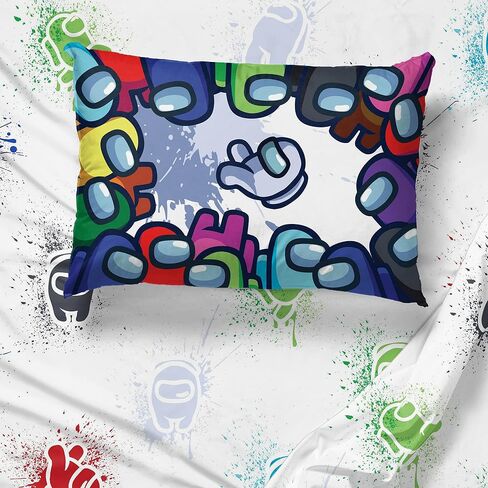 Minecraft Creeper Twin Comforter Set 4 Piece Kids Bedding for Boys, Blue | Zombie Steve, Bed in a Bag, Comforter Sheets Pillowcase, Official Product, Soft Microfiber, Machine Washable, Boys Gift in Kuwait