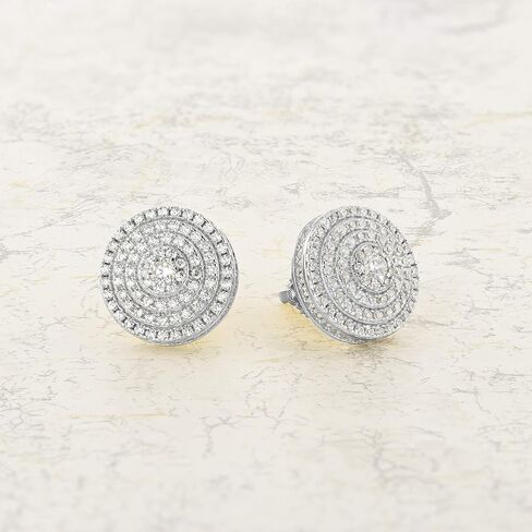 رجال السيدات 14 كيلو الذهب على أقراط مختبر الفضة الماس المسمار الظهر الأزرار المثلجة aretes para hombre - أقراط الرجال ، برغي الظهر ، مجوهرات الرجال ، الهيب هوب. in Kuwait
