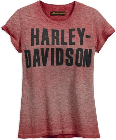 Harley-Davidson Women's Jersey Applique Short Sleeve Tee, Red 99051-18VW in Saudi Arabia