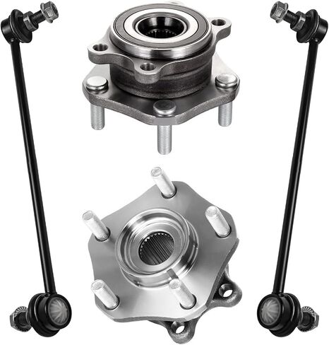 Detroit Axle - Front Wheel Bearing Hubs Kit for 2014-2020 Nissan Rogue 2017-2018 Qashqai 2017-2022 Rogue Sport, 2 Wheel Bearing Hubs Assembly 2 Sway Bars Replacement in Saudi Arabia