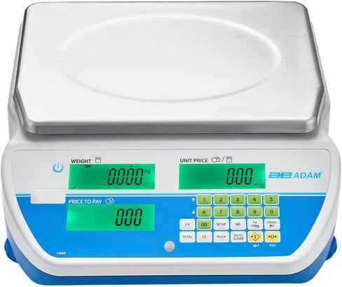 آدم معدات آدم سويفت برايف الحوسبة مقاييس البيع بالتجزئة لمحلات MOM & POP ، DELIS ، أسواق المزارعين ، وضع الأسعار حسب الوزن NTEP CANADE CANADE ، SWZ 60DPA W/BALIR in Kuwait