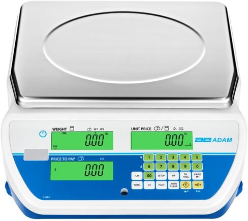 آدم معدات آدم سويفت برايف الحوسبة مقاييس البيع بالتجزئة لمحلات MOM & POP ، DELIS ، أسواق المزارعين ، وضع الأسعار حسب الوزن NTEP CANADE CANADE ، SWZ 60DPA W/BALIR in Kuwait