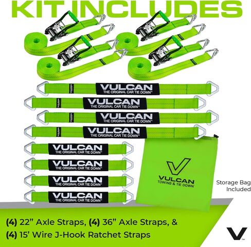 فولكان كامب محور التعادل لأسفل مجموعة - عالية الفرق - تشمل أحزمة محور 4x 22 "و 36" ، 4x 15 ' in Kuwait