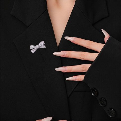 Rhinestone Tiny Bow Brooch Pin for Women Cubic Zirconia Minimalist Ribbon Knot Lapel Pins Cost Clothing Shirt Suit Safety Clip Dainty Accessory Jewelry in Saudi Arabia