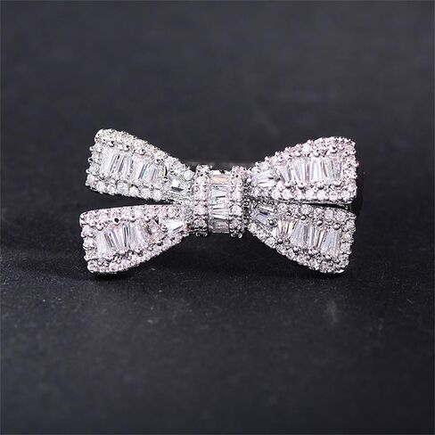 Rhinestone Tiny Bow Brooch Pin for Women Cubic Zirconia Minimalist Ribbon Knot Lapel Pins Cost Clothing Shirt Suit Safety Clip Dainty Accessory Jewelry in Saudi Arabia