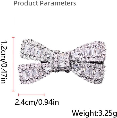 Rhinestone Tiny Bow Brooch Pin for Women Cubic Zirconia Minimalist Ribbon Knot Lapel Pins Cost Clothing Shirt Suit Safety Clip Dainty Accessory Jewelry in Saudi Arabia
