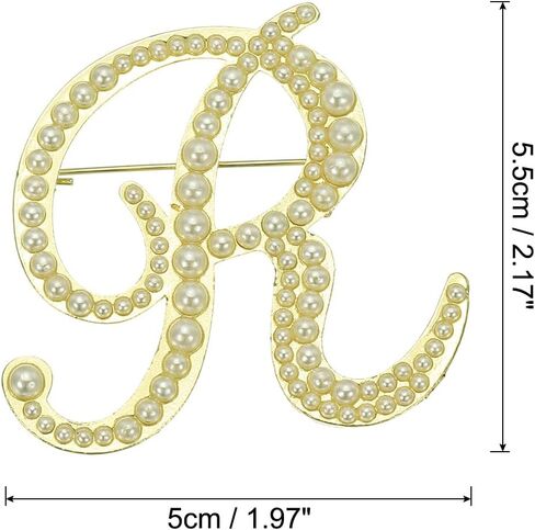 PATIKIL Letter Brooch Pins, Pearl Initial Alphabet Letter Lapel Badges Pin for Women Men Girl Wife Suits Clothes Dress Bouquet Coat Hat Bag Craft Party in Saudi Arabia
