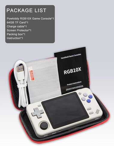 Powkiddy RGB10X Handheld Game Console – 8000+ Games, 3.5" IPS Screen, 2800mAh Long Battery Life, 64-Bit System (Black Transparent) in Saudi Arabia