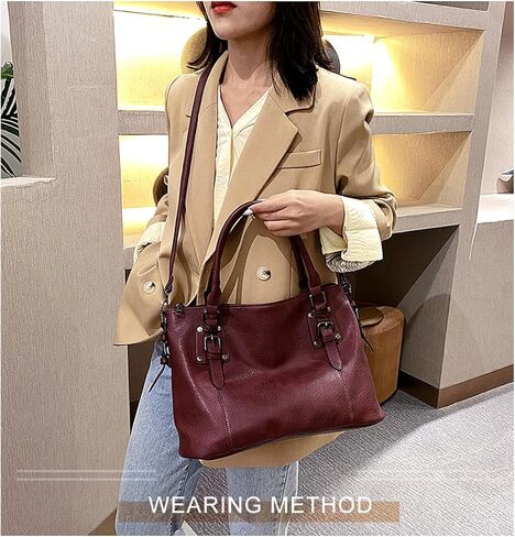 Hobo Tote Bag for Women Large Vegan Leather Purse with Adjustable Shoulder Strap in Saudi Arabia