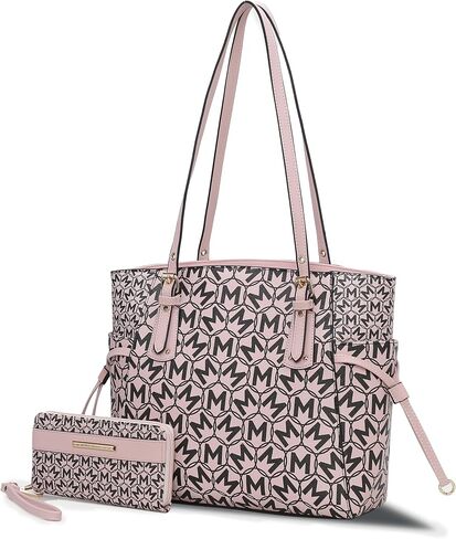 MKF Collection Women's Tote Bag & Wallet, Monogram Vegan Leather 2Pcs Handbag Purse Set by Mia K in Saudi Arabia