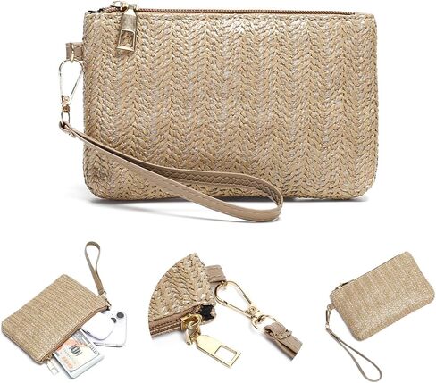 Beach Straw Bags for Women, Summer Travel Bag Woven Straw Purse, Handmade Clutch Beach Tote Bag Shoulder Handbags in Saudi Arabia