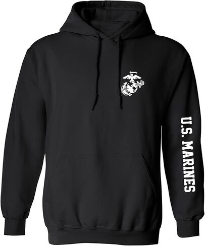 zerogravitee U.S. Marines White Sleeve Print Adult Hooded Sweatshirt in Saudi Arabia