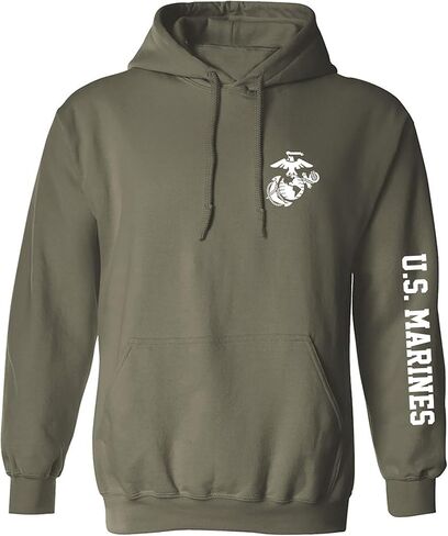 zerogravitee U.S. Marines White Sleeve Print Adult Hooded Sweatshirt in Saudi Arabia