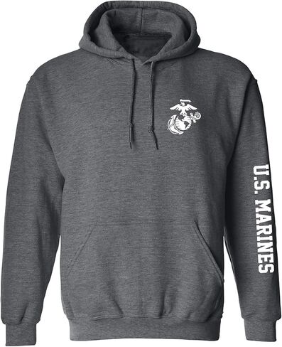 zerogravitee U.S. Marines White Sleeve Print Adult Hooded Sweatshirt in Saudi Arabia