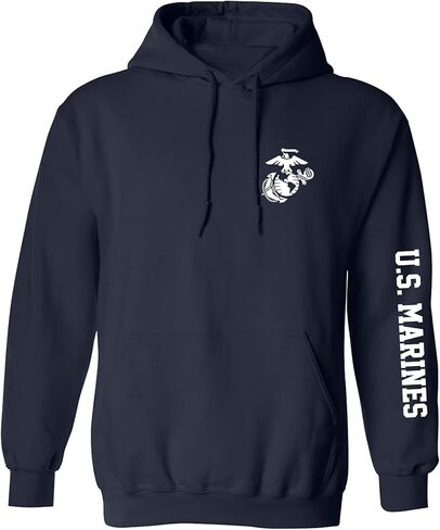 zerogravitee U.S. Marines White Sleeve Print Adult Hooded Sweatshirt in Saudi Arabia