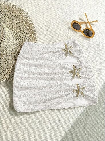 Verdusa Women's Cut Out Starfish Swim Cover Up Skirt Suced Suced Suit Bikini Bottoms in Kuwait