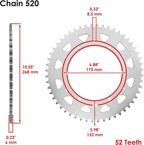 Caltric Gold O-Ring Drive Stain و Sprockets Kit متوافقة مع Yamaha TTR250 TT-R250 1999 2000 2001-2006 Gold in Saudi Arabia