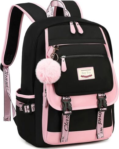 Hey Yoo School Backpacks for Girls Backpack for Teen Girl Bookbag Cute School Backpack for Girls (Pink) in Kuwait