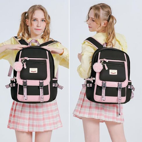 Hey Yoo School Backpacks for Girls Backpack for Teen Girl Bookbag Cute School Backpack for Girls (Pink) in Kuwait
