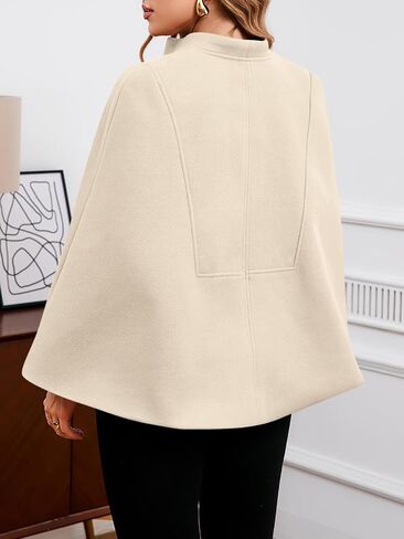Cicy Bell Womens Cape Pea Coat Work Casual Split Long Sleeve Coat Stand Collar Open Front Fall jacket in Saudi Arabia