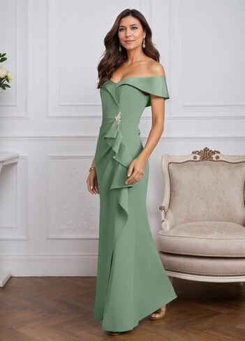 Off The Shoulder Mother of The Bride Dresses for Women Satin Wedding Party Dress Mermaid Long Formal Gown in Saudi Arabia