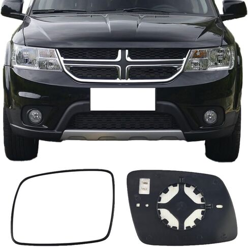 زجاج بديل للمرآة الجانبية للرسائل السائق ل Dodge Journey 2009-2019 ، دعم لوحة الدعم الساخنة الجانبية اليسرى الزجاج المرآة ل Dodge Journey 2009 2010 2012 2013 2014 2015 2017 2017 2018 in Saudi Arabia