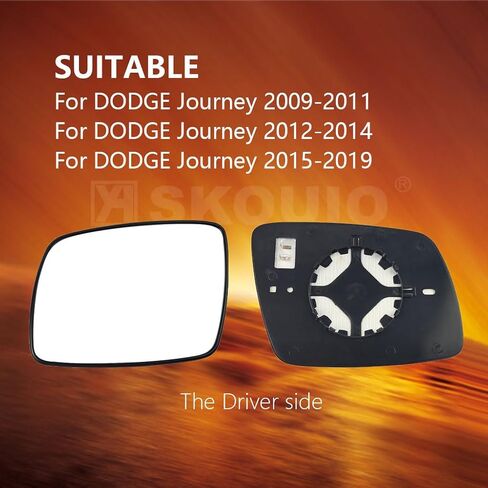 زجاج بديل للمرآة الجانبية للرسائل السائق ل Dodge Journey 2009-2019 ، دعم لوحة الدعم الساخنة الجانبية اليسرى الزجاج المرآة ل Dodge Journey 2009 2010 2012 2013 2014 2015 2017 2017 2018 in Saudi Arabia