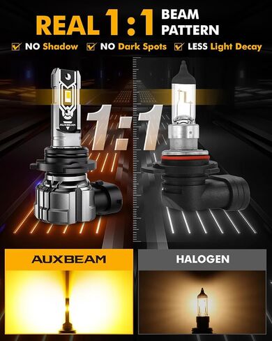 Auxbeam 9006 HB4 Fog Lights, 10000LM 400% Brighter 9006 HB4 Fog Light, Yellow Strong Light Penetration, Super Bright Plug and Play in Saudi Arabia