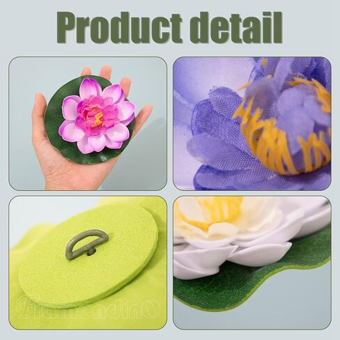 Framendino ، 7 Pack Floatial Foam Foam Lotus Flower Flower Pads for Home Garden Pond Decoration in Saudi Arabia