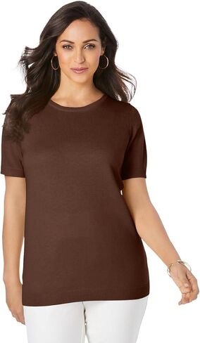 Jessica London Women's Plus Size Fine Gauge Crewneck Shell in Saudi Arabia