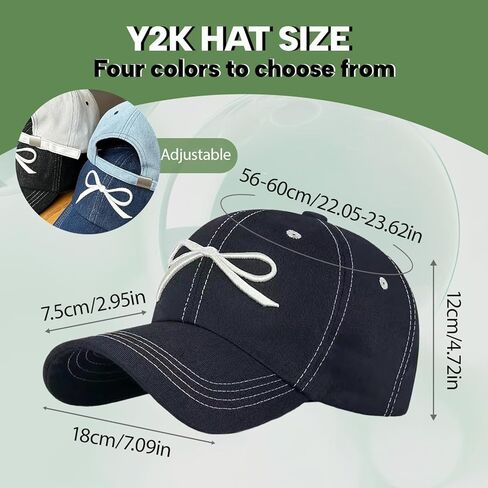 Bow Hat Y2k Baseball Cap Trucker Hats Women Coquette Aesthetic Preppy Sun Hat Cute Baseball Caps for Women in Kuwait
