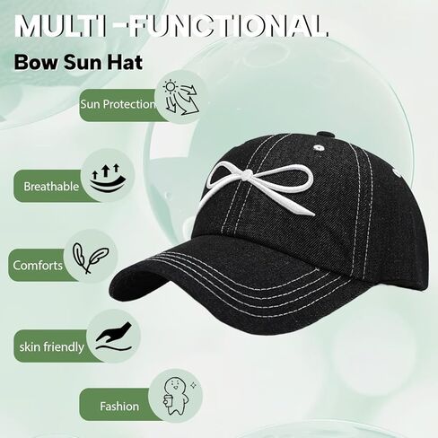 Bow Hat Y2k Baseball Cap Trucker Hats Women Coquette Aesthetic Preppy Sun Hat Cute Baseball Caps for Women in Kuwait