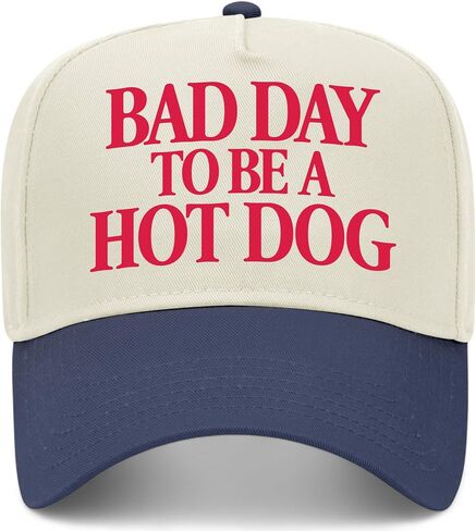 يوم سيء ليكون Hot Dog V2 عتيق الشاحنة قبعة | قبعة البيسبول Snapback Premium للرجال والنساء in Kuwait