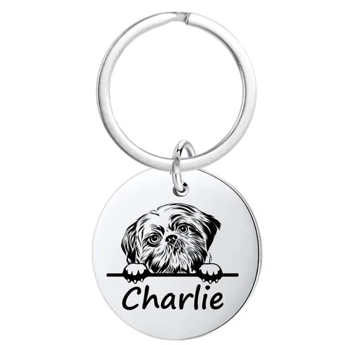 هدايا Shih Tzu ، سلسلة مفاتيح Shih Tzu الشخصية ، سلسلة مفاتيح الكلاب المحفورة المخصصة ، التذكارية لأمي الكلب وأبي in Saudi Arabia