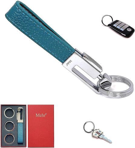 Mehr Keychain - حامل حلقة مفتاح قابلة للفصل الجلود ، سلسلة مفاتيح Valet للسيارات KC8 (أسود) in Saudi Arabia