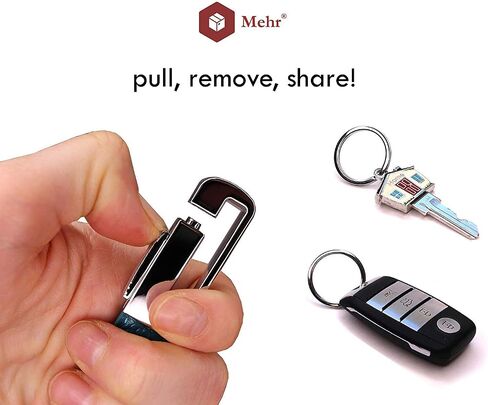 Mehr Keychain - حامل حلقة مفتاح قابلة للفصل الجلود ، سلسلة مفاتيح Valet للسيارات KC8 (أسود) in Saudi Arabia
